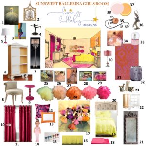 Sunswept Ballerina Girl's Room - Living Lullaby Designs
