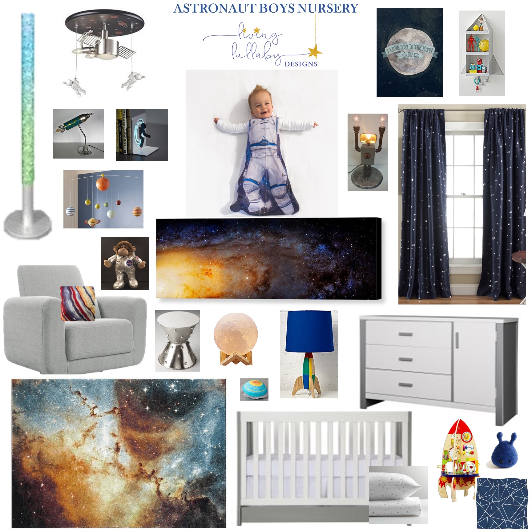 Astronaut Boy's Nursery - Living Lullaby Designs